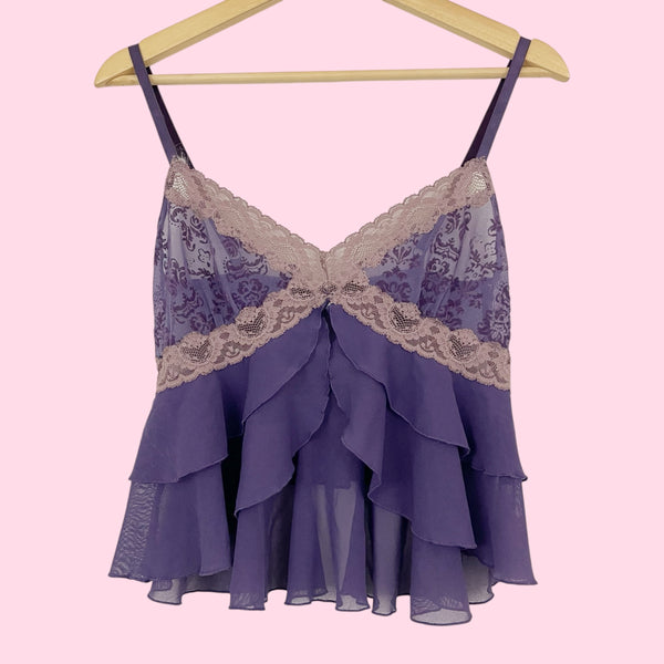 PURPLE MESH OPEN FRONT TOP (S)
