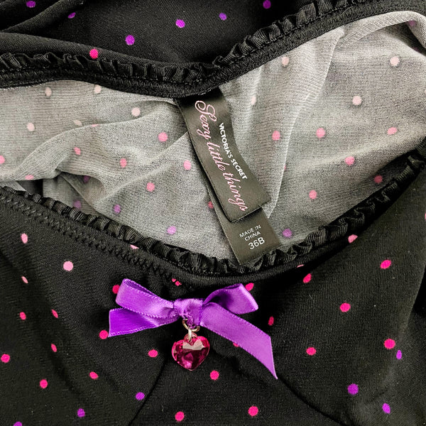 VICTORIA'S SECRET POLKA DOT RUFFLE LINGERIE DRESS (36B)