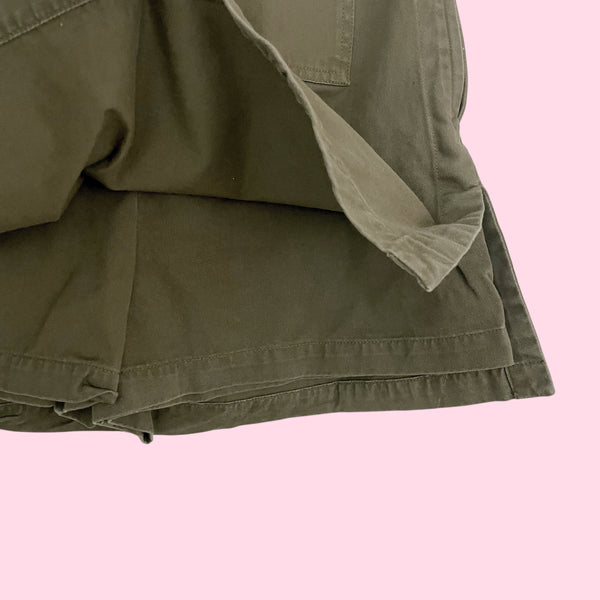 OLIVE GREEN COTTON MINI SKORT (26)