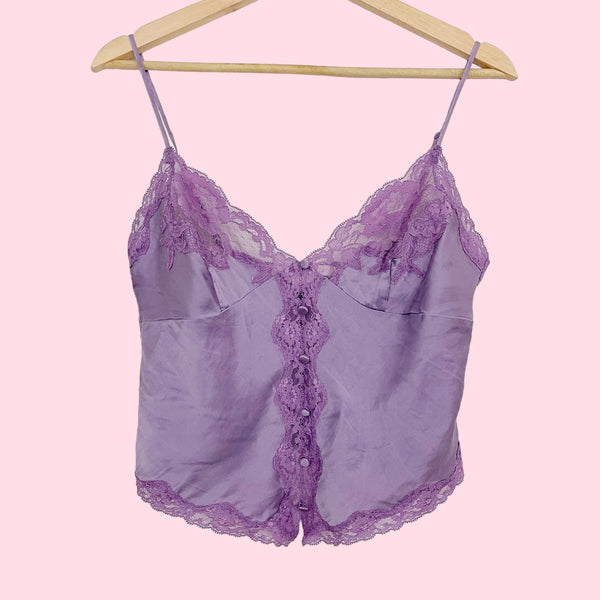 VICTORIA'S SECRET LAVENDER SILK TANK (S/M)