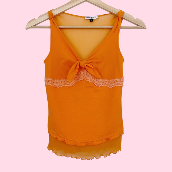 ORANGE MESH TANK TOP (XS)