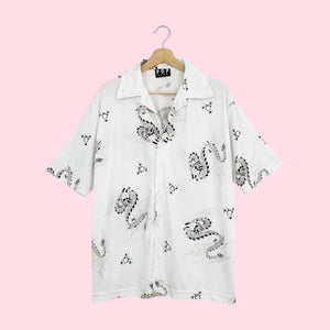 METALLIC DRAGON PRINT SHIRT (XL)