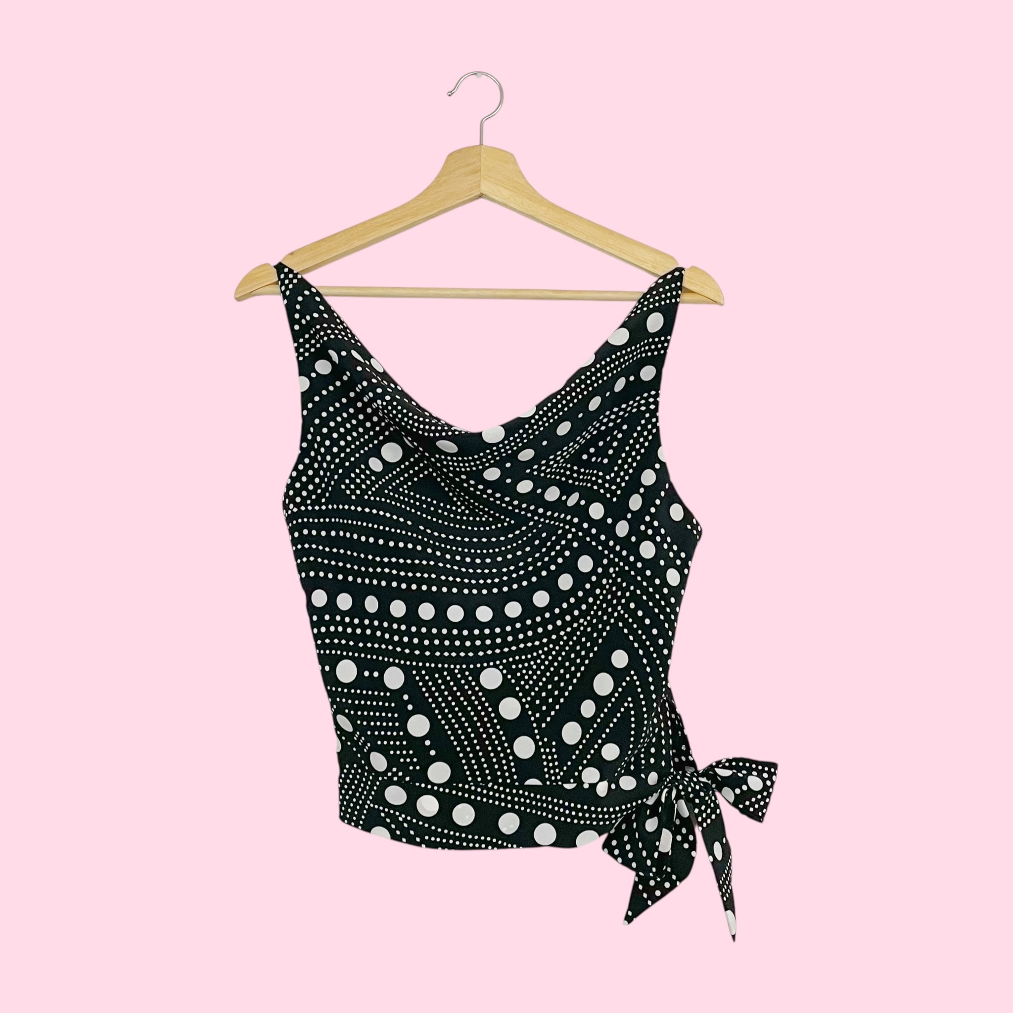 POLKA DOT COWL NECK TANK (M)