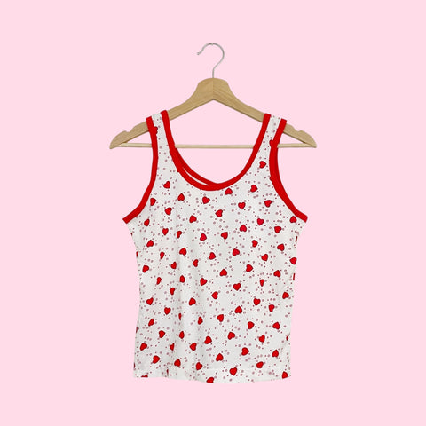 HEART PRINT TANK TOP (S)