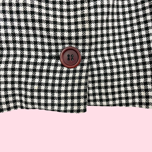 GINGHAM CROPPED JACKET W/ PETER PAN COLLAR (M)