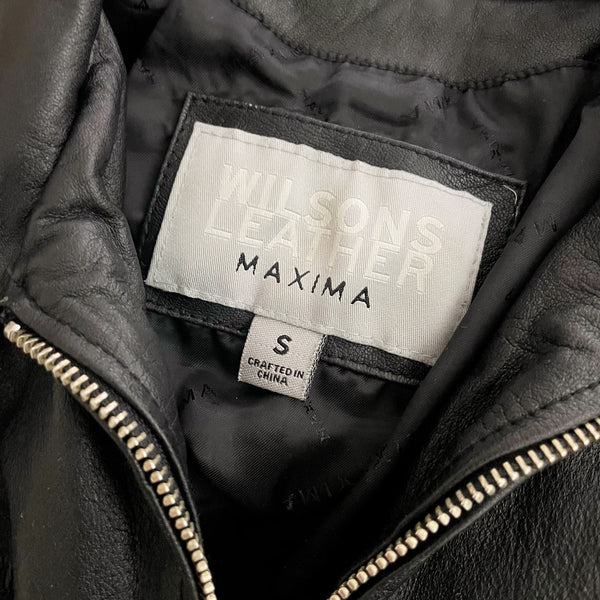 Wilson's Black Leather Zip Up Jacket (XS/S)