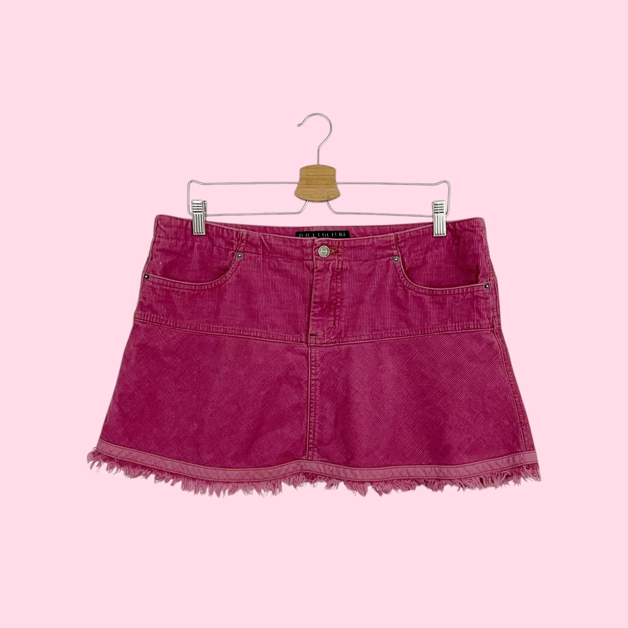 JUICY COUTURE PINK CORDUROY MINI SKIRT (XL)
