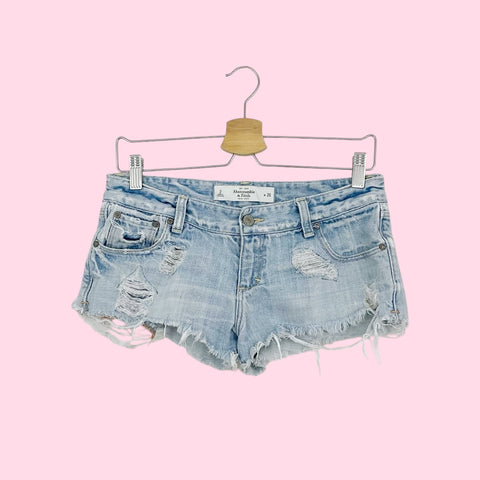 ABERCROMBIE DENIM MICRO MINI SHORTS (2)