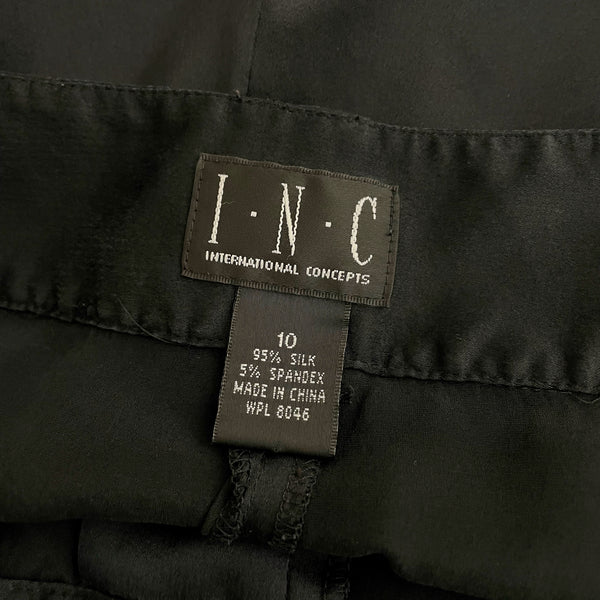Y2K Black Silk Cinched Cargo Pants (10)
