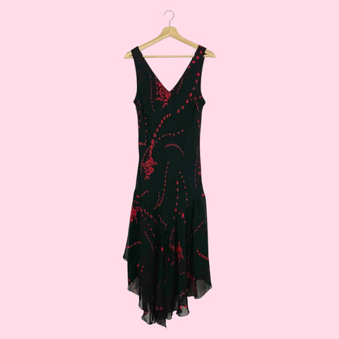BLACK + RED BEADED MAXI DRESS (14)