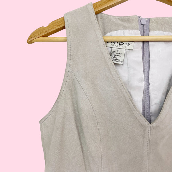 BEBE GRAY SUEDE TANK TOP (S)