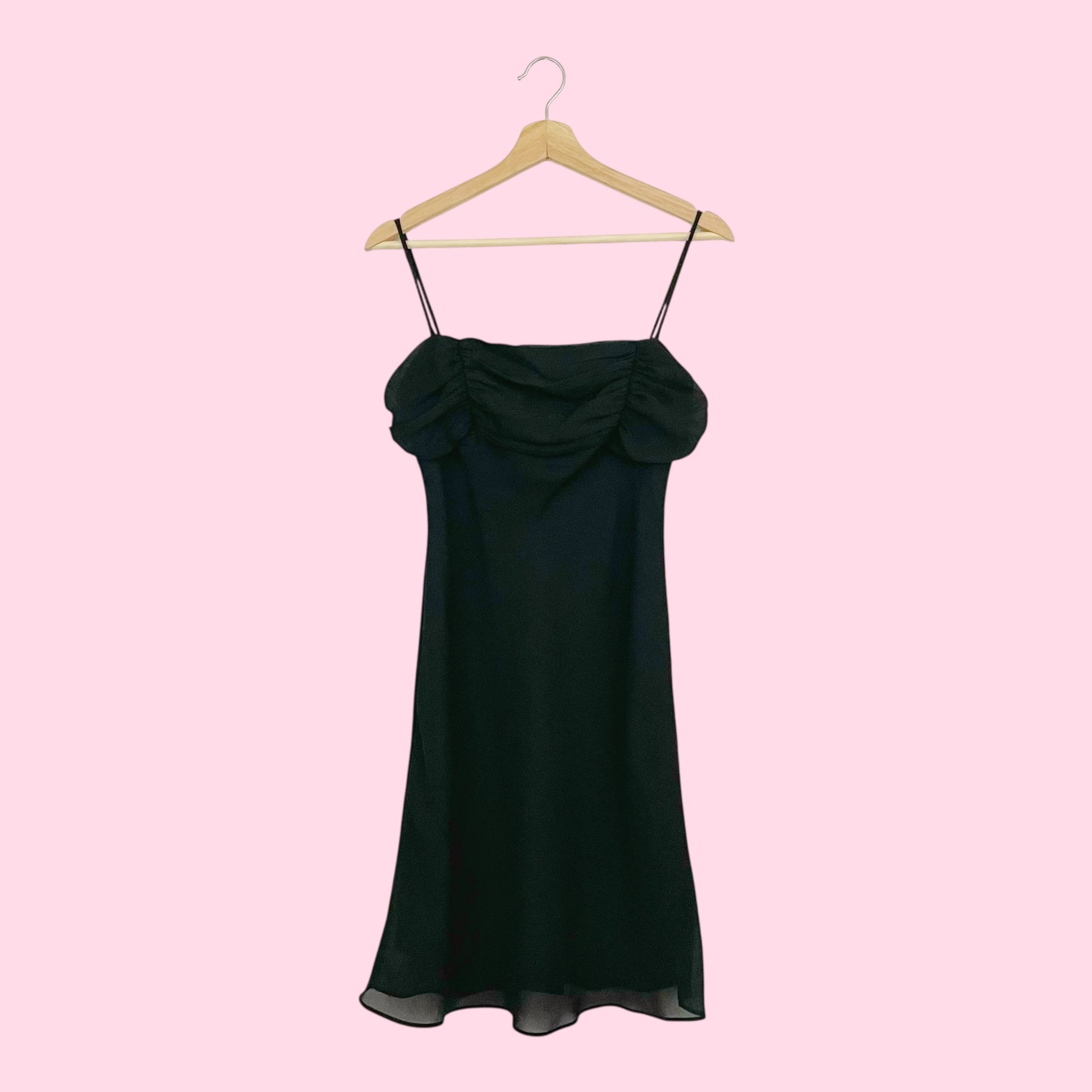 BLACK GATHERED BUST MIDI DRESS (4)