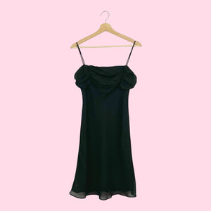 BLACK GATHERED BUST MIDI DRESS (4)