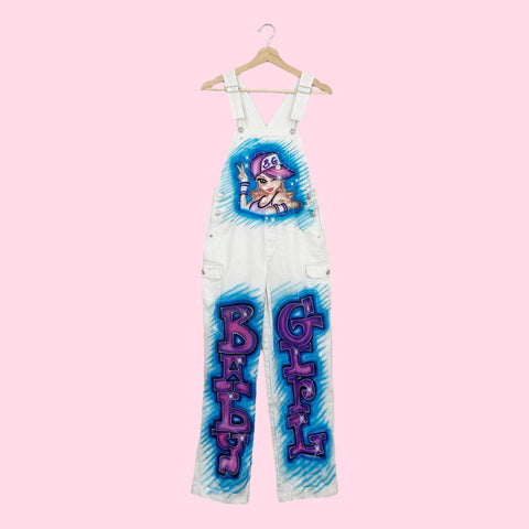 AIRBRUSH BABY GIRL OVERALLS (S)