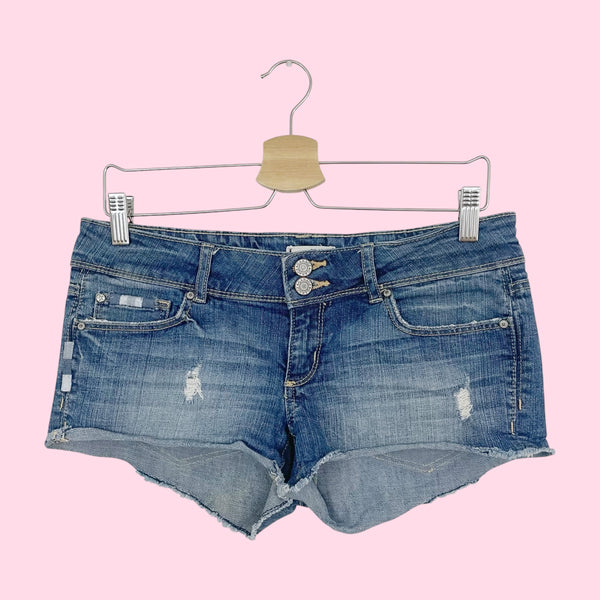 Y2K LOW RISE MICRO MINI SHORTS W/ EMBROIDERY (S)