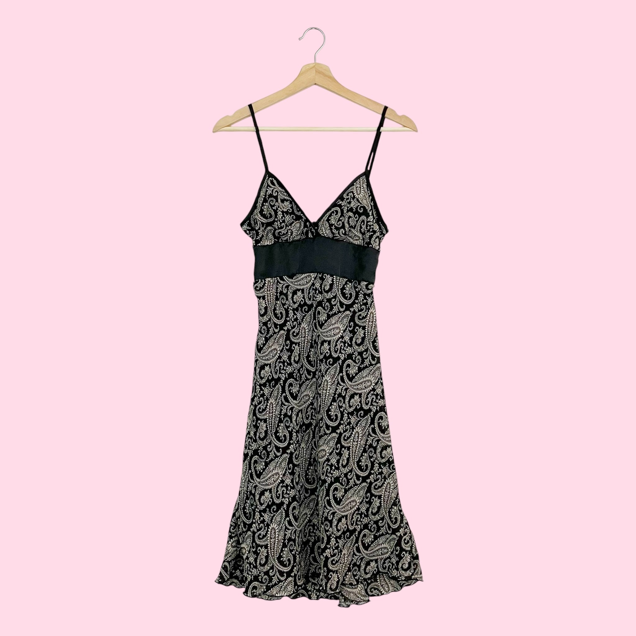 PAISLEY PRINT TIE BACK MIDI DRESS (S)