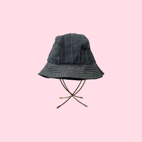 Y2K DIESEL INDIGO TECH DENIM BUCKET HAT (S/M)