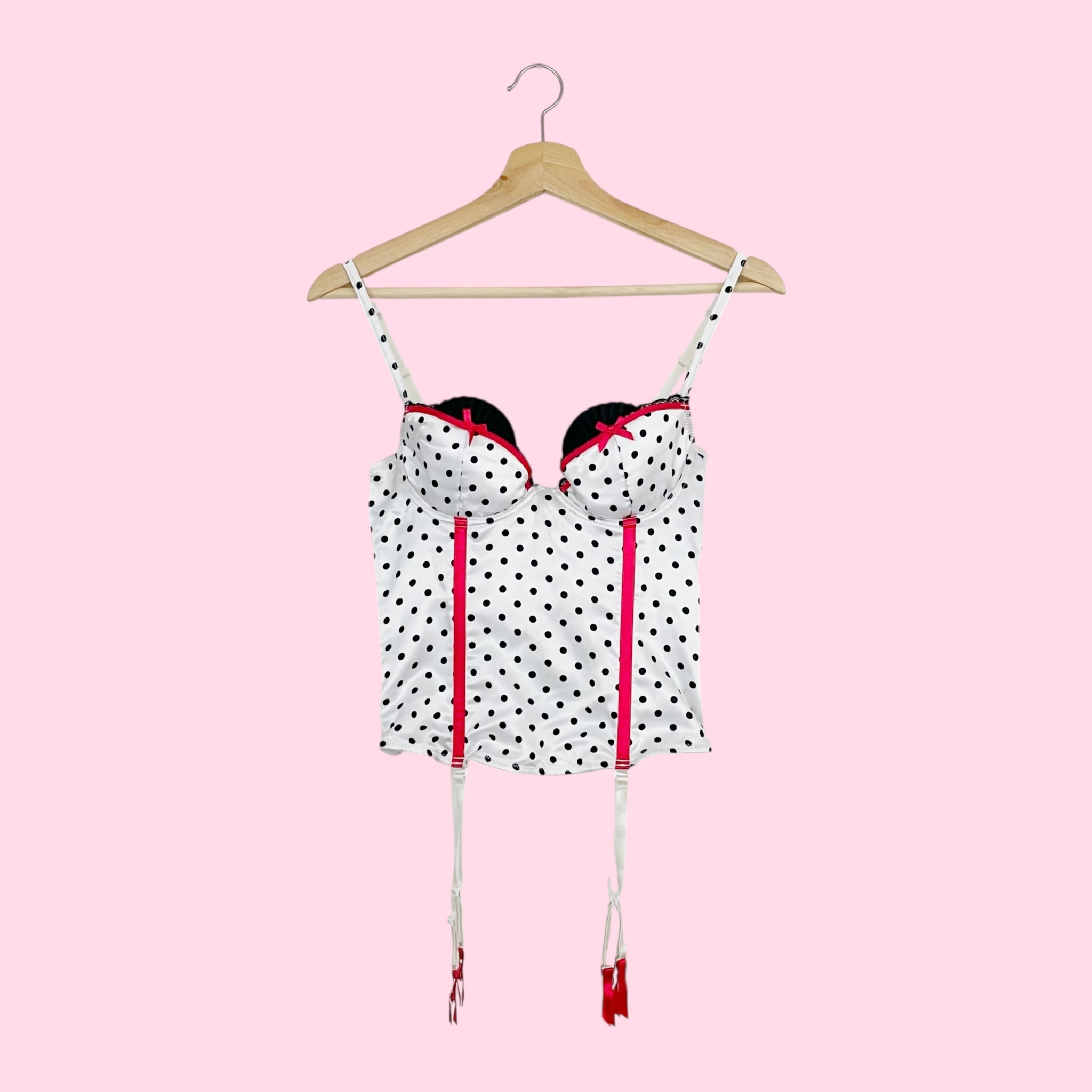 WHITE POLKA DOT BUSTIER (36)