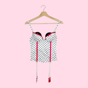 WHITE POLKA DOT BUSTIER (36)