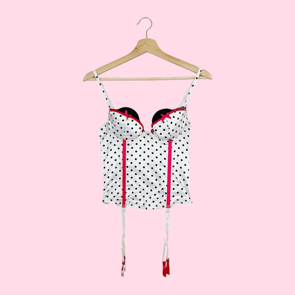 WHITE POLKA DOT BUSTIER (36)