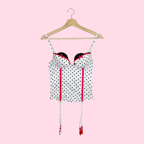 WHITE POLKA DOT BUSTIER (36)