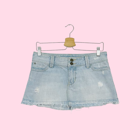 Y2K HOLLISTER DENIM LOW RISE MINI SKIRT (5)