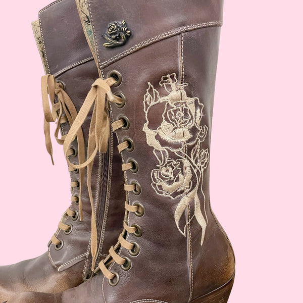 SIREN BY MARK NASON EMBROIDERED LEATHER BOOTS (7)