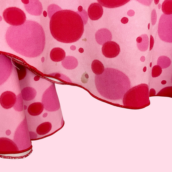 PINK + RED DOT PRINT BELL SLEEVE TOP (L/XL)