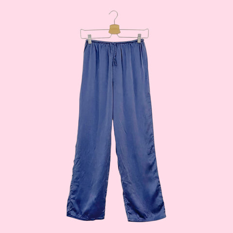 VICTORIA'S SECRET BLUE SILK PAJAMA PANTS (XS)