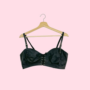 BLACK LEATHER BRA TOP (M/L)