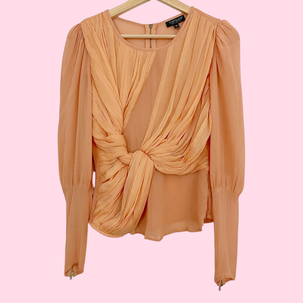 Topshop Peach Gathered Blouse (2)