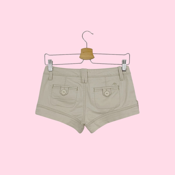 Y2K KHAKI MICRO MINI SHORTS (0)