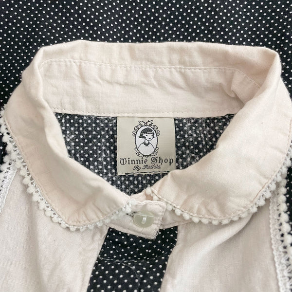 Black + White Polka Dot Blouse (S)