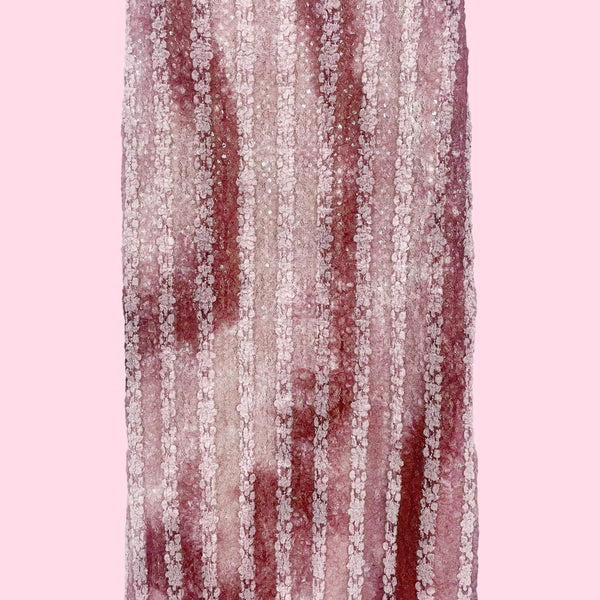 TIE DYE MESH GOLD SEQUINS MAXI DRESS (M)