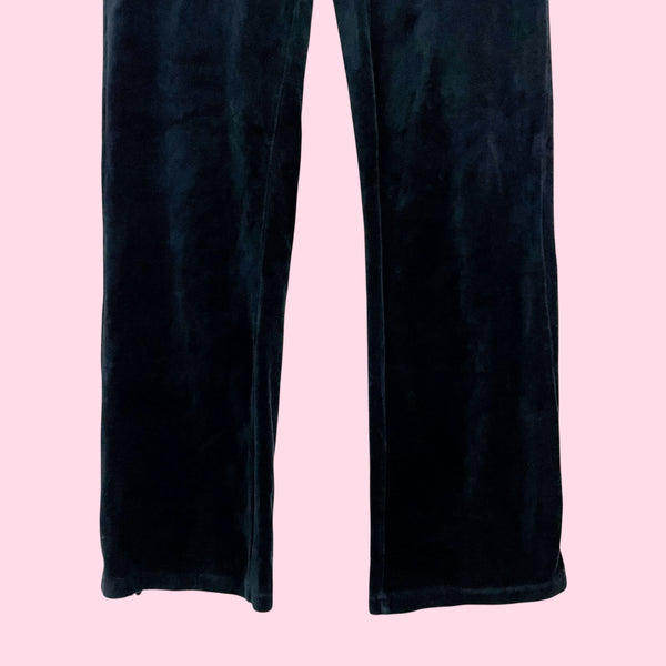 C&C CALIFORNIA BLACK VELOUR TRACK PANTS (XS)