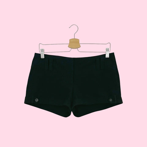 Y2K BLACK LOW RISE OFFICE SIREN SHORTS (7)
