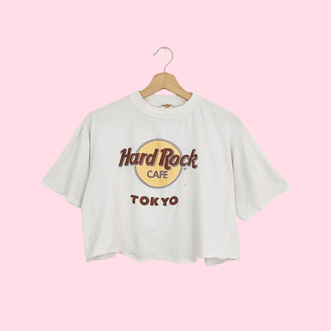 90S HARD ROCK CAFE TOKYO CROPPED TEE (L)