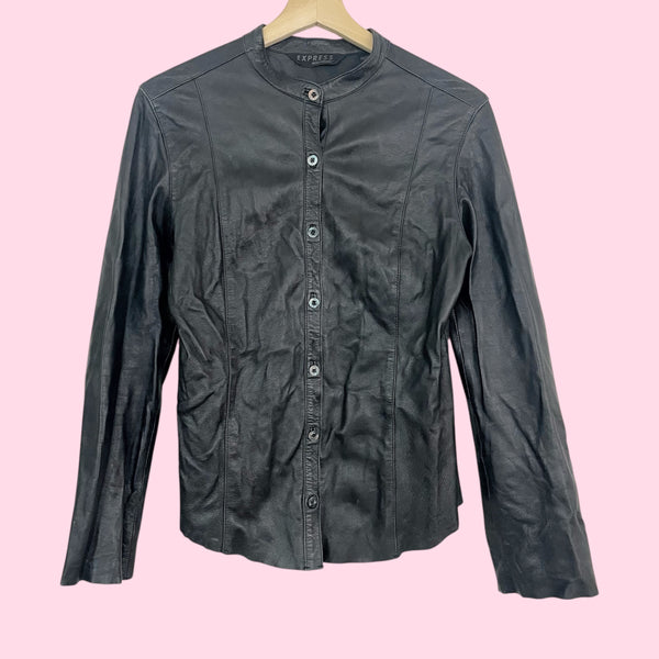 BLACK LEATHER BLOUSE (6/8)