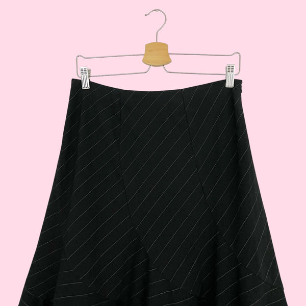 BLACK + PINK PINSTRIPE PANELED MIDI SKIRT (8)