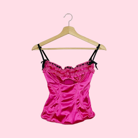 VICTORIA'S SECRET PINK CUT OUT RUFFLE BUSTIER (36C)