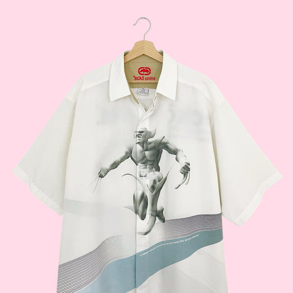 Y2K Ecko Unltd Marvel Wolverine Black Rhino Exhibit Shirt (XXL)