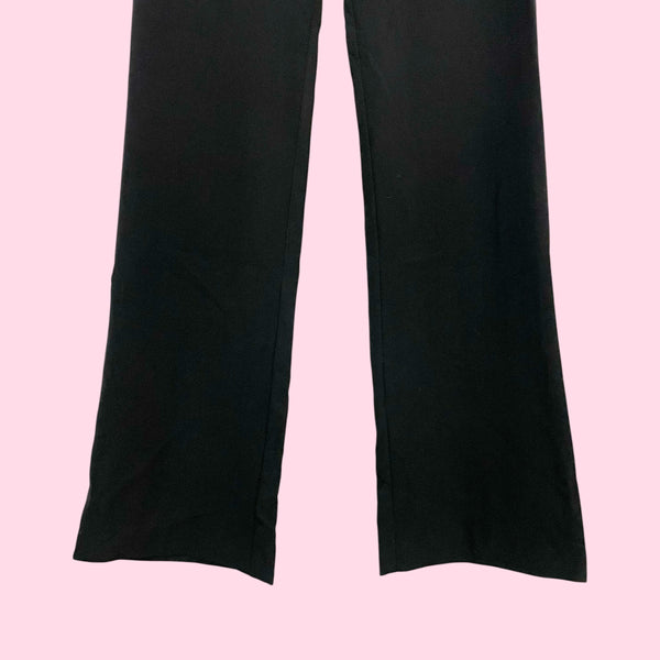 BLACK LOW RISE OFFICE PANTS (S)