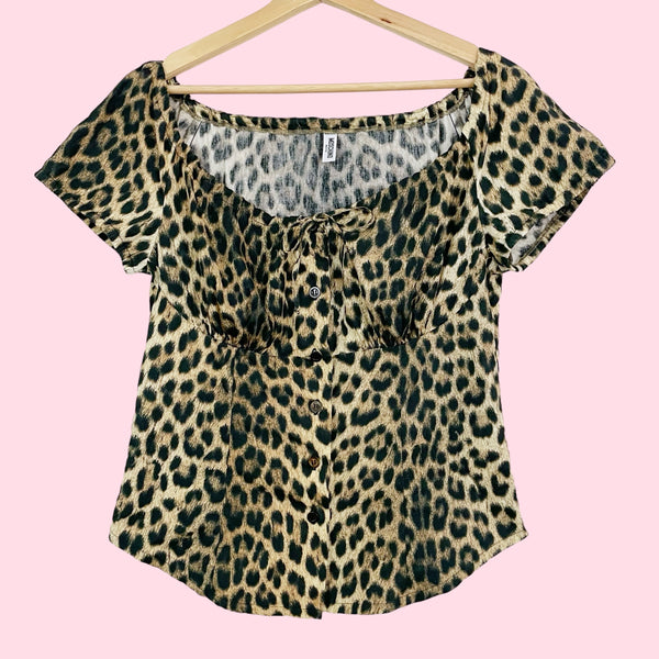 MOSCHINO MARE LEOPARD TOP (M/L)