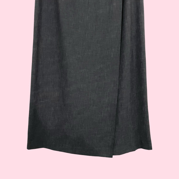 DARK GRAY MAXI WRAP SKIRT (30)