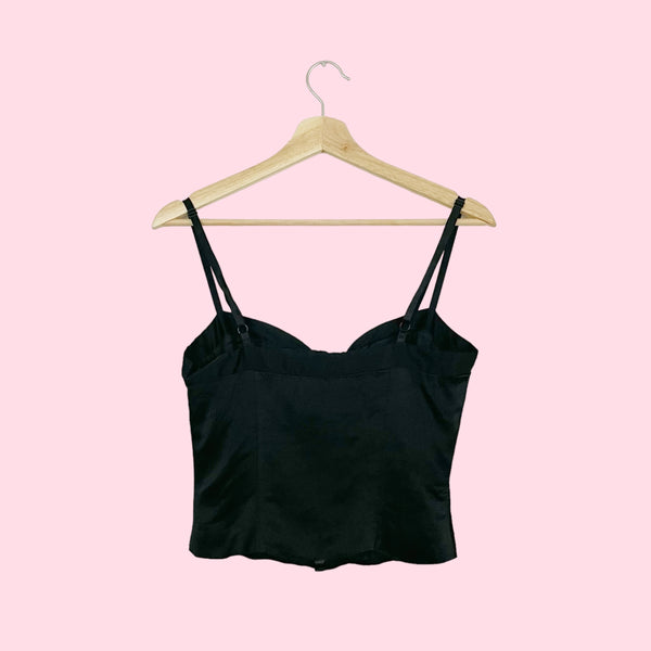 BEBE BLACK BUSTIER TANK (XS)