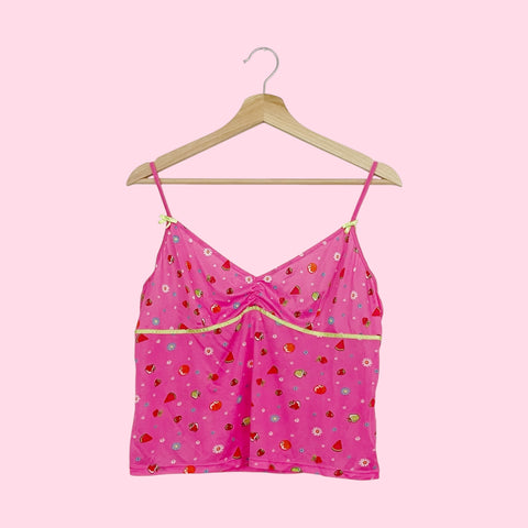 PINK FRUIT PRINT CAMI (L)