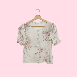 LOVESHACKFANCY SILK FLORAL TOP (XS)