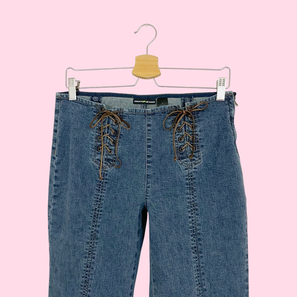 Y2K DKNY LACE UP BOOTCUT JEANS (6)