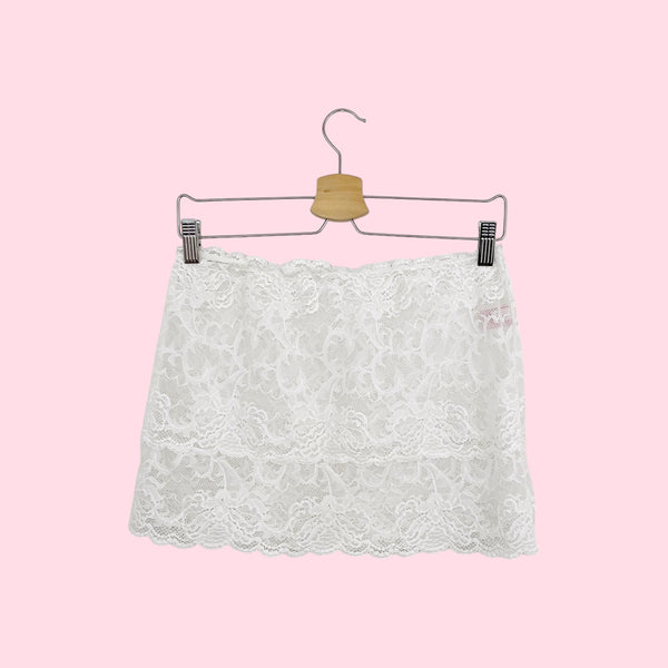 WHITE LACE LINGERIE SKIRT (L)