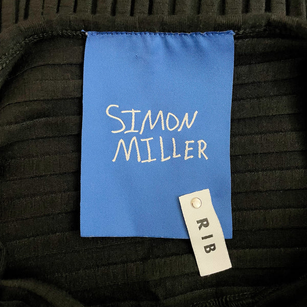 SIMON MILLER RIB BLACK STRAPLESS TUBE DRESS (S)